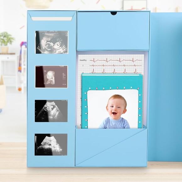 Baby Keepsake Box - Baby Memory Box - Baby Boy Girl Blue - Picture 3 of 12